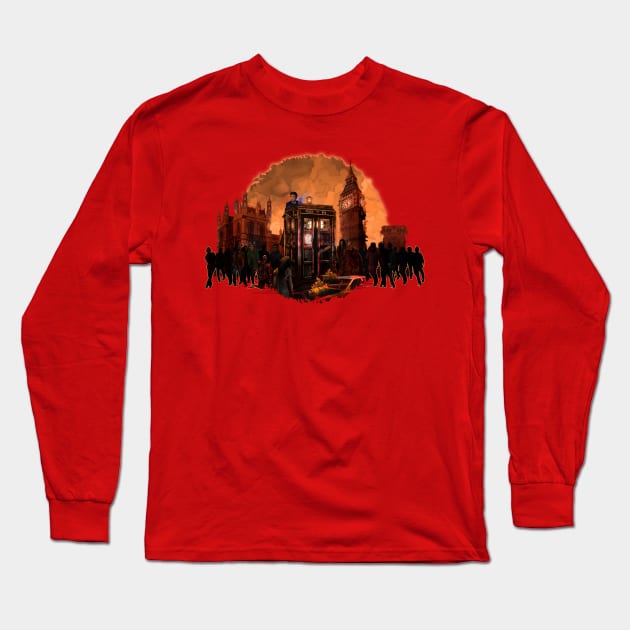 10th Doctor trapped in the zombie land Long Sleeve T-Shirt by Dezigner007